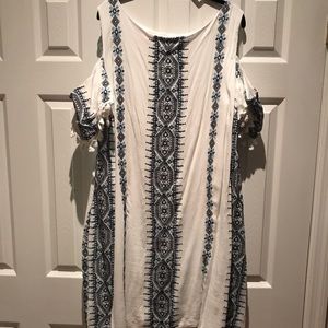 Plus size cold shoulder dress